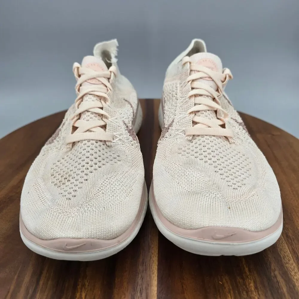 Nike Free RN Flyknit Shoes Womens 11 Guava Ice Beige Athletic Running Sneakers